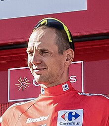 Rein Taaramäe im Maillot Rojo bei der Vuelta a España 2021