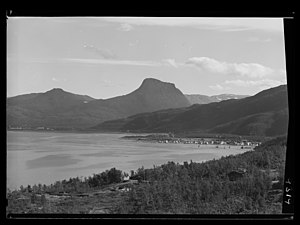 Sørkjosen mot fjordbotten, 1950