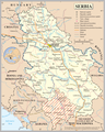 Serbien Karte mit Kosovo schraffiert