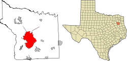 Location in Smith County and the state of Texas