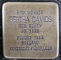 Stolperstein Neustr 15 Dinslaken Davids Bertha