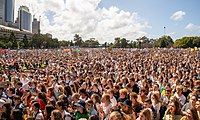 Climate change protesters in Sydney, Australia