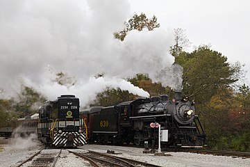 Southern Railway 630 approaching TVRM's Grand Junction Station with the Missionary Ridge Local in November 2014.