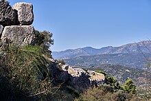 Vue des vestiges d'un mur