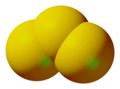 Ball-and-stick model of trisulfur