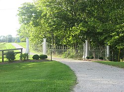 Woods and a farm gate west of Georgetown