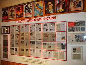 Affiches collaborationnistes et tracts anglo-américains.