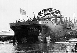 Launch of Volkhov at Saint Petersburg on 17 November 1913 Volkhov launched at Putilovskaya Verf in Saint Petersburg 17 November 1913.jpg