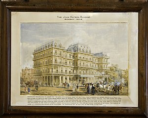 Slika „Zgrada Džona Votsona, Bombaj, Indija”, koja se trenutno nalazi u Votsonovom institutu, prikazuje prvobitni dizajn Votsonovog hotela.