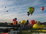 Starting balloons at the Warsteiner Internationale Montgolfiade in Warstein, Germany