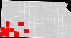 The counties that voted to form West Kansas WestKansas.jpg