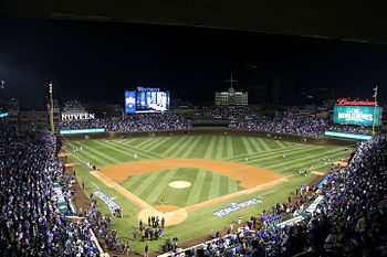 Wrigley Field is ready for World Series Game 3. (30525773952).jpg
