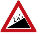 Zeichen 110-24Steigung 24 %;bisher Zeichen 110-70