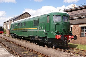 「英國鐵路18000號機車」在迪德科特鐵路中心（英語：Didcot Railway Centre），2014年6月10日拍攝。