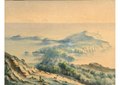 1871-01-04 - Watercolor by A. C. KREBS: "Villefranche bay seen from the corniche road". [3]