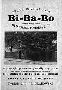 Advertising for "Bi-Ba-Bo" Cabaret in 1926