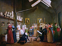 The Studio of Abel de Pujol. (Adrienne Marie Louise Grandpierre-Deverzy - Musée Marmottan Monet, Paris)