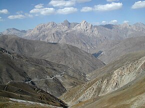Вид с Анзобского перевала на Гиссарский хребет, на юге Согдийской области.