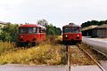 Balkanexpress: Schienenbus im Bahnhof Breitscheid