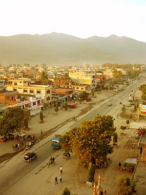 Vista da cidade de Butwal, em Lumbini