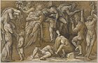 Вакханалия. 1520–1535. Бумага, уголь, белила. Метрополитен-музей, Нью-Йорк