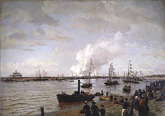 Turunkara va biraf narilt koe Sankt Peterburg bak 1885 (Открытие морского канала в Санкт-Петербурге в 1885 году, 1886)