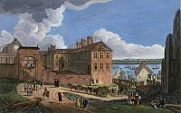 A View of the Bishop's House with the Ruins as they appear in going down the Hill from the Upper to the Lower Town (1761), after Richard Short
