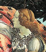 Detail (Flora) uit De geboorte van Venus (1484-1486) van Botticelli