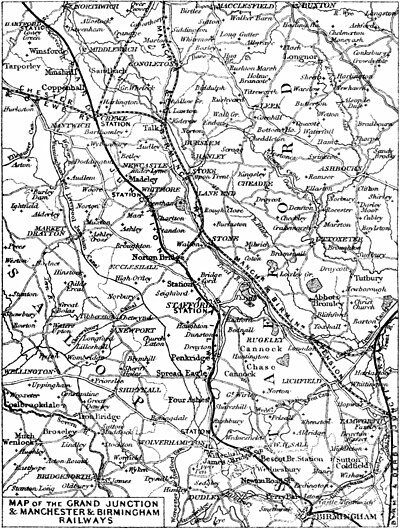 Map of the Grand Junction & Manchester & Birmingham Railways