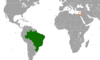 Location map for Brazil and the State of Palestine.