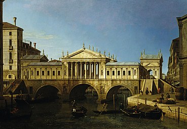 Canaletto Vue du pont du Rialto en style palladien (1742) Royal Collection