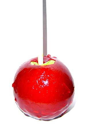 A digital picture of a candy apple, taken by L...