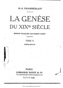 Chamberlain - La Genèse du XIXe siècle, tome 1.djvu