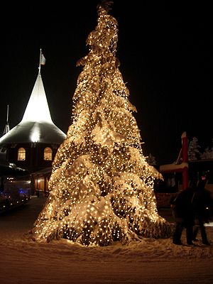 A Christmas tree at Santa Claus' Park. In 2005...