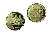 The Bagong Bayani 5-peso circulating commemorative coin in honor of Overseas Filipinos.