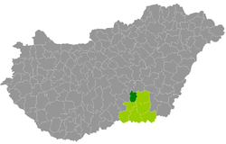 A Csongrádi járás elhelyezkedése Magyarországon