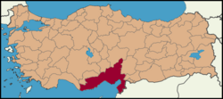 Location of Çukurova within Turkey