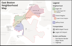 Neighborhood map of East Boston, Massachusetts