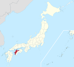 Ehimen prefektuurin sijainti Japanissa