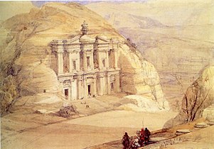 Ad Deir ("O Mosteiro") en 1839, por David Roberts