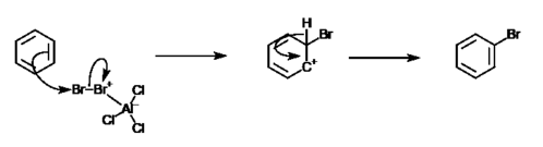 Electrophilic Substitution of Bromine on Benzene