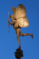 Statue d'Antéros réalisée par Alfred Gilbert, Piccadilly Circus, Londres, 1893.