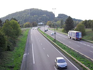 English: Motorway A30, in Florange, Moselle, F...