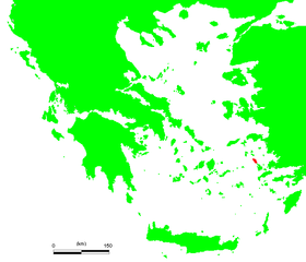 Расположение острова Лерос в Эгейском море