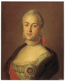 Empress Catherine II is remembered in popular culture for her sexual promiscuity. Grand Duchess Catherine Alexeevna by anonymous after Rotari (18th c, Russian museum).jpg