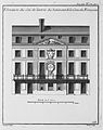 Elévation du côté de l’entrée du bâtiment de la Comédie Françoise, 1752-1756, Paris, BSG, FOL V 255 (1) INV 295 RES. vol 1 ; FOL V 255 (2) INV 296 RES. vol 2