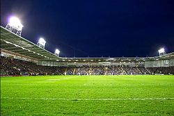 a floodlit rugby league stadium