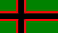 Itä-Karjalan lippu, jota käytetään nykyisin karjalaisten tunnuksena.[1]