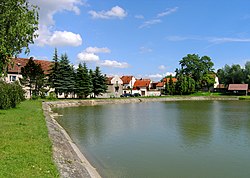 Pond in the centre of Jeneč