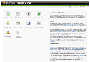 Overview of main administrative tasks in Jooml...